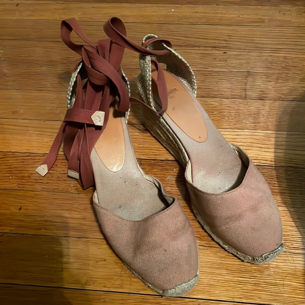 Pink Castaner Carina Wedge Espadrilles